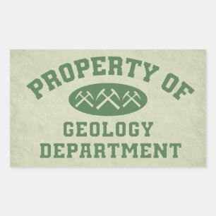 Pegatina Rectangular Propiedad Del Departamento De Geología