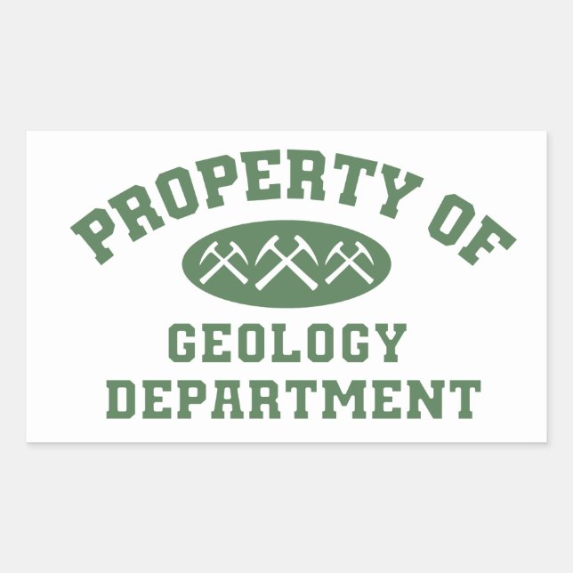 Pegatina Rectangular Propiedad Del Departamento De Geología (Anverso)