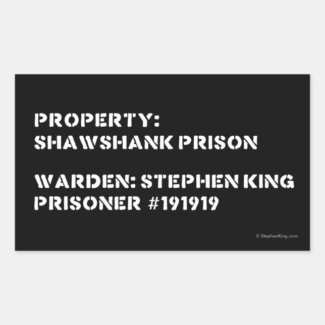 Pegatina Rectangular Propiedad: Prisión de Shawshank (Anverso)