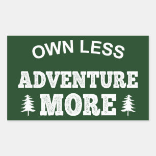 Pegatina Rectangular Propietario menos, aventura más
