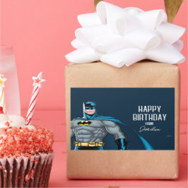 Pegatina Rectangular Protector Batman | Felices fiestas