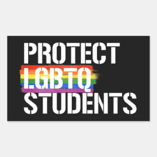 Pegatina Rectangular Proteger a los estudiantes LGBTQ