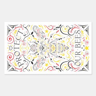 Pegatina Rectangular proteger a nuestras abejas