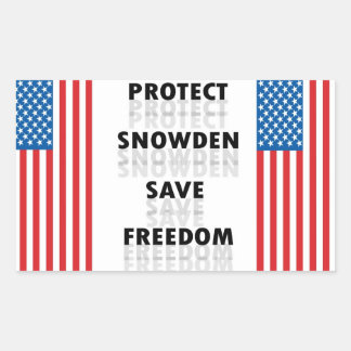 Pegatina Rectangular Proteger a Snowden para salvar la libertad - Decep