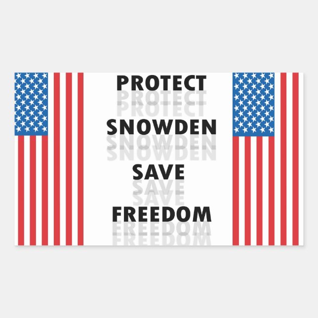 Pegatina Rectangular Proteger a Snowden para salvar la libertad - Decep (Anverso)