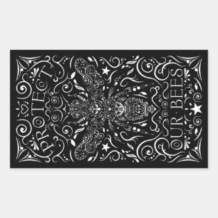 Pegatina Rectangular proteger nuestras abejas