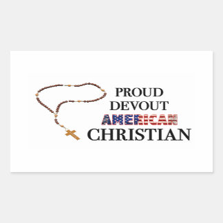 Pegatina Rectangular Proud Devout American Christian Sticker