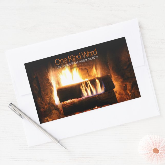 Pegatina Rectangular Proverbio Inspirador japonés "bondad" (Sobre)