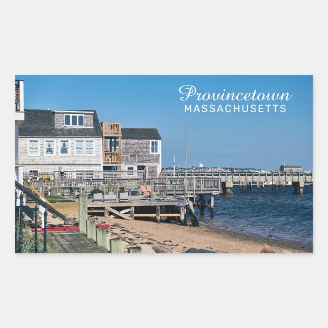Pegatina Rectangular Provincetown Massachusetts (Anverso)