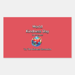 Pegatina Rectangular Prueba la Revolución de la Amabilidad. Día Mundial