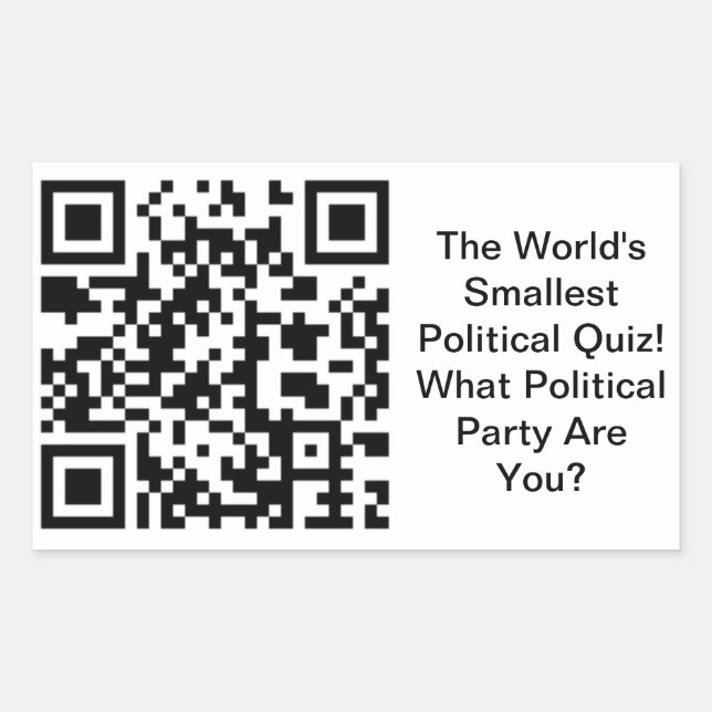 Pegatina Rectangular Prueba política más pequeña del mundo (Anverso)
