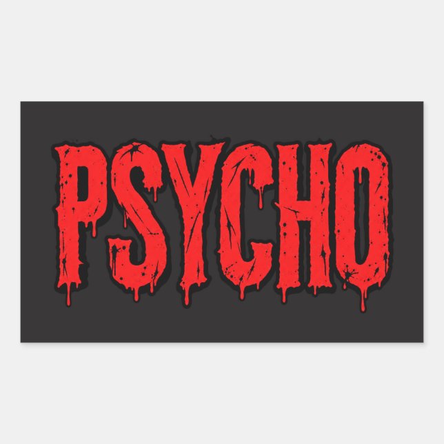 Pegatina Rectangular Psico – Terror Grunge Rojo Sangre Angustioso (Anverso)