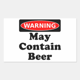 Pegatina Rectangular Puede contener cerveza
