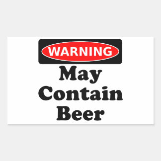 Pegatina Rectangular Puede contener cerveza