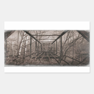 Pegatina Rectangular Puente de Breeden, Indiana