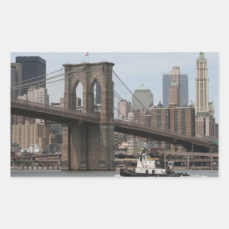 Pegatina Rectangular Puente de Brooklyn