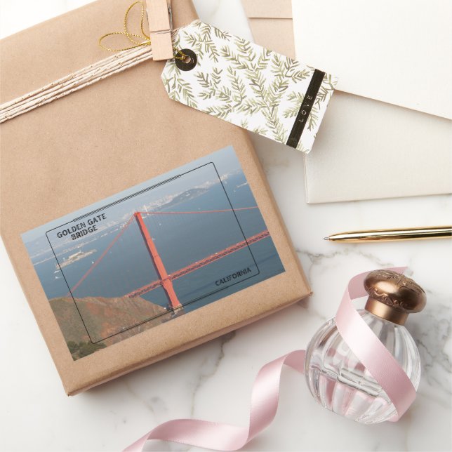 Pegatina Rectangular Puente de la Puerta de Oro (Regalar)