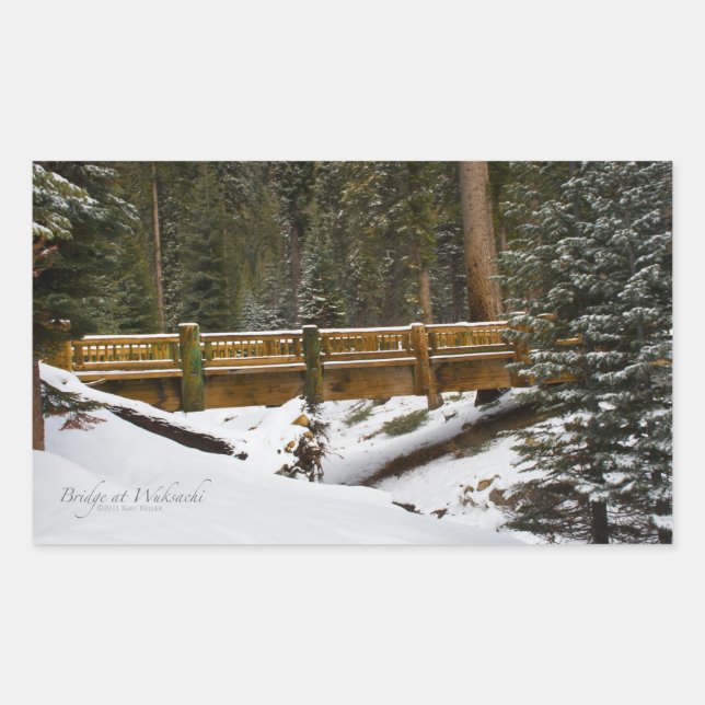 Pegatina Rectangular Puente en Wuksachi (Anverso)