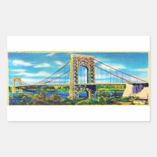 Pegatina Rectangular Puente George Washington, Nueva York