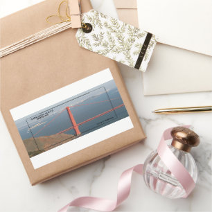 Pegatina Rectangular Puente Golden Gate