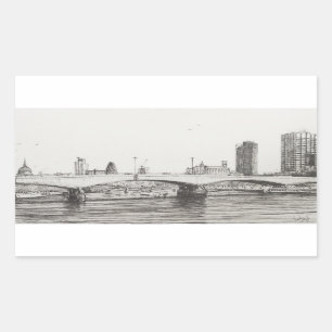 Pegatina Rectangular Puente Londres de Waterloo. 31/10/2006