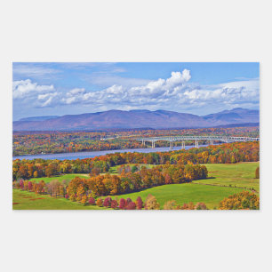 Pegatina Rectangular Puente Rhinecliff en otoño