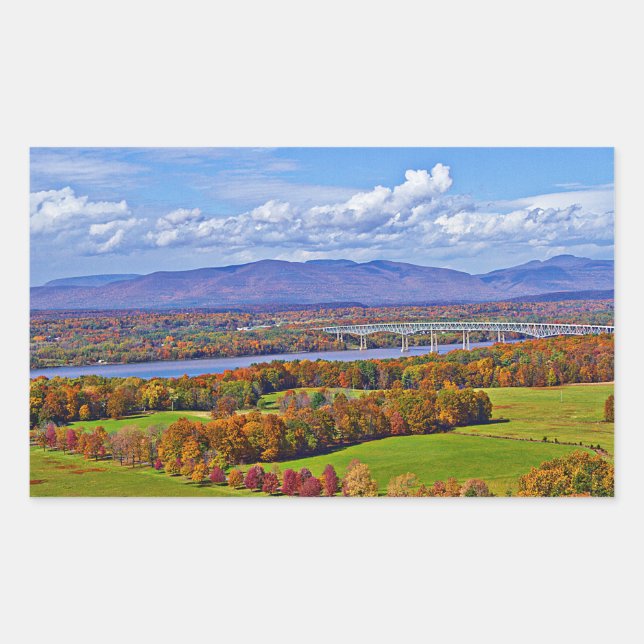 Pegatina Rectangular Puente Rhinecliff en otoño (Anverso)