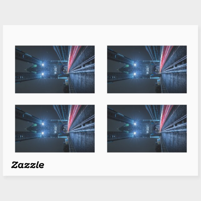 Pegatina Rectangular Puente Torre de Londres (Hoja)