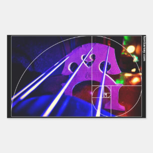 Pegatina Rectangular puente y secuencias del violoncelo con el espiral