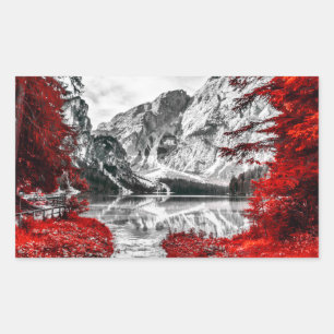 Pegatina Rectangular Puerta del cielo: Esplandor de color rojo