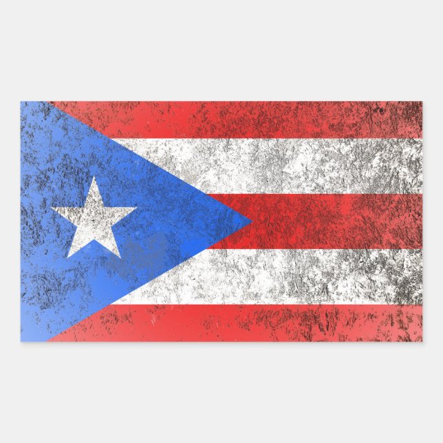 Pegatina Rectangular Puerto Rico (Anverso)