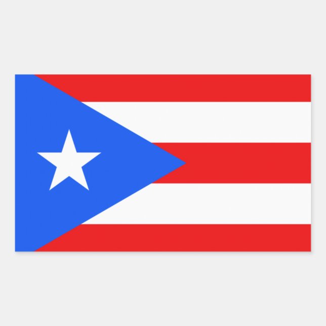 Pegatina Rectangular Puerto Rico (Anverso)