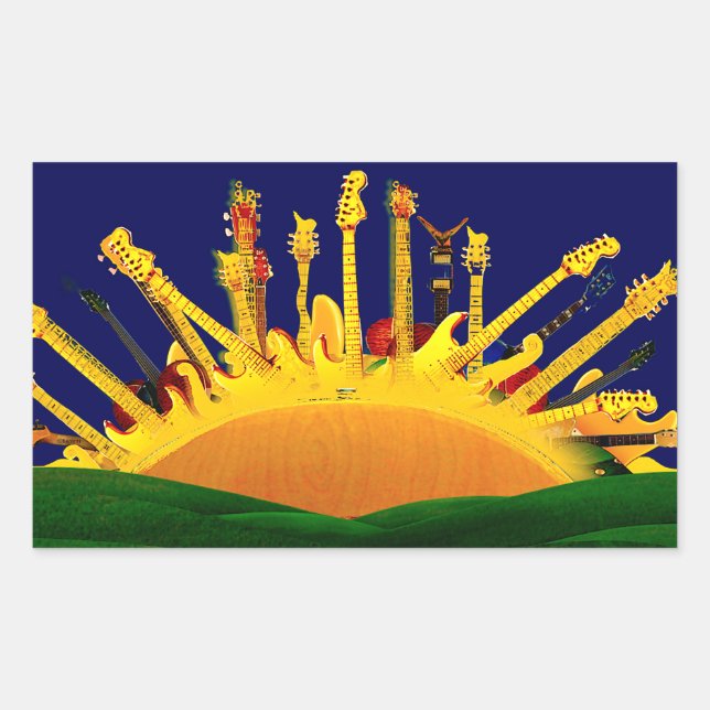 PEGATINA RECTANGULAR ¡PUESTA DE SOL ELÉCTRICO! (Anverso)