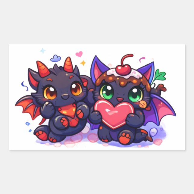 Pegatina Rectangular Pulspunkys Adorable Fantasy Sticker (Anverso)