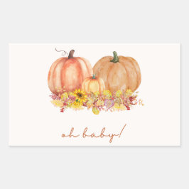 Pegatina Rectangular Pumpkin Pampas Grass Baby Shower Favor Tag