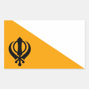 Pegatina Rectangular Punjab Sikhism, bandera sagrada de Sikhism Nishan