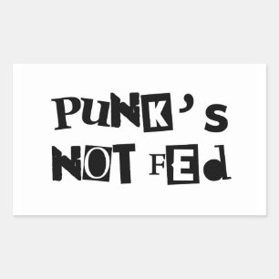 Pegatina Rectangular punk no alimentado mensaje de texto gracioso niños