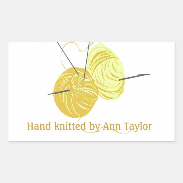 Pegatina Rectangular Punto hecho a mano (Anverso)