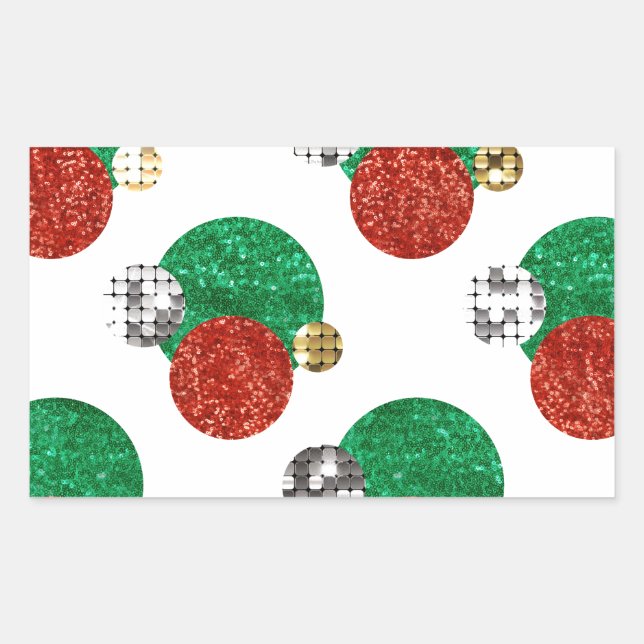 Pegatina Rectangular puntos de navidades secuenciales (Anverso)