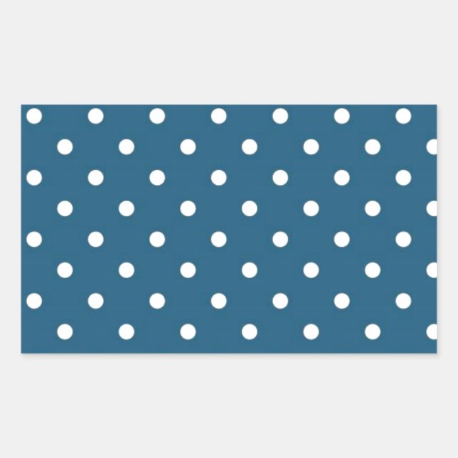 Pegatina Rectangular Puntos de polka verde azulados (Anverso)