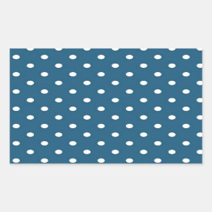 Pegatina Rectangular Puntos de polka verde azulados