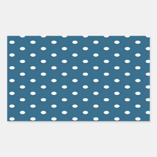 Pegatina Rectangular Puntos de polka verde azulados