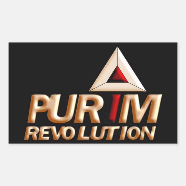 Pegatina Rectangular Purim (Anverso)