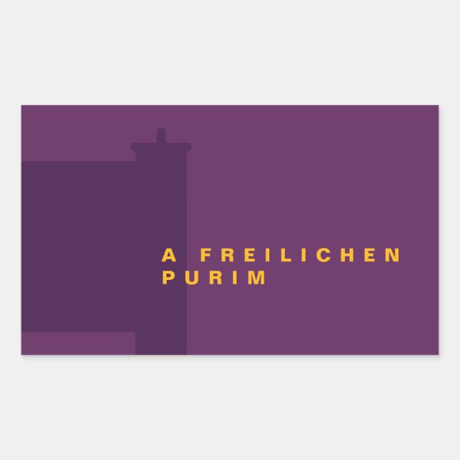 Pegatina Rectangular Purim Megillah Silhouette Mishloach Manot (Anverso)