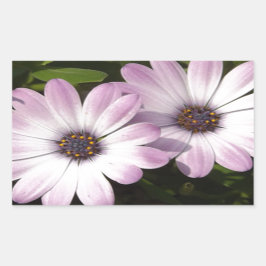 Pegatina Rectangular Purple Daisies