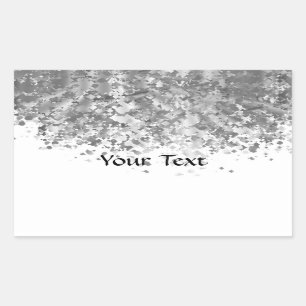 Pegatina Rectangular Purpurina blanco y falso personalizado