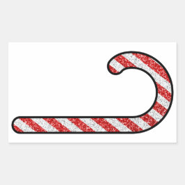 Pegatina Rectangular Purpurina Candy Cane