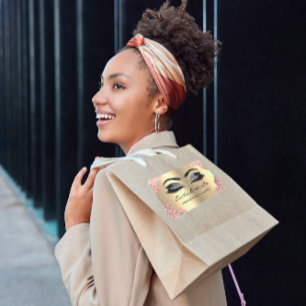 Pegatina Rectangular Purpurina de maquillaje de oro negro azota