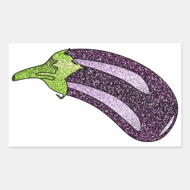Pegatina Rectangular Purpurina Eggplant (Anverso)