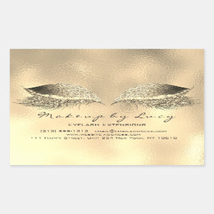 Pegatina Rectangular Purpurina metalizado del oro de la belleza del